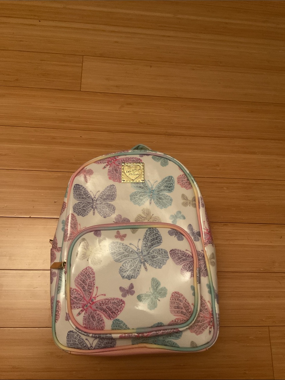 Butterfly Print Mini Backpack in Pastel Multi